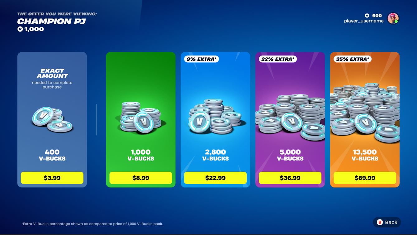 خرید مقدار دلخواه ویباکس فورتنایت با سیستم جدید Epic Games و پیدوگیم