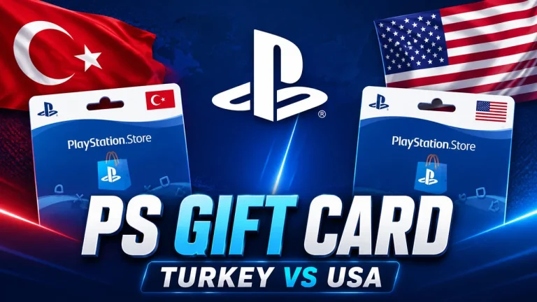 مقایه گیفت کارت پلی psn ریجن ترکیه و گیفت کارت پلی استیشن آمریکا با چرم کشورها