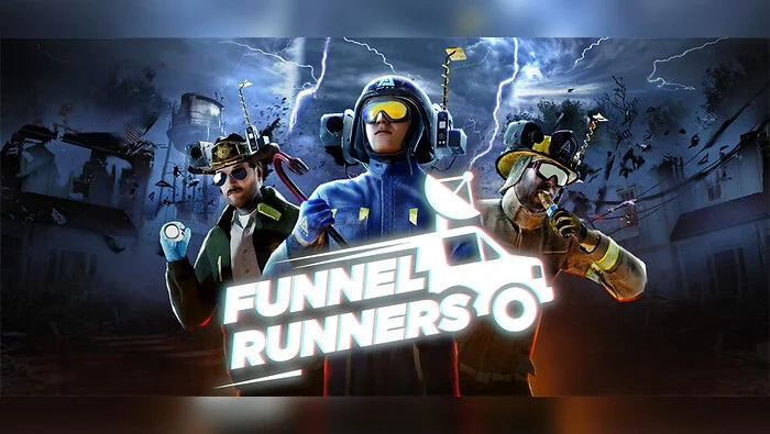 کاور Funnel Runners — بازی اول‌شخص بقا با طوفان‌های تصادفی و تعمیر ون