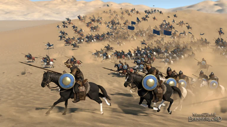 کاور Mount & Blade II: Bannerlord — صحنه‌ای از نبردهای سوار و پیاده