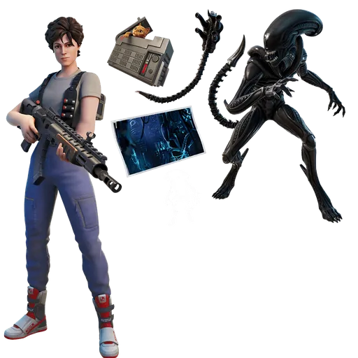 اسکین آیتم شاپ و ویباکس دلخواه فورتنایت 126 Ripley & Xenomorph Bundle